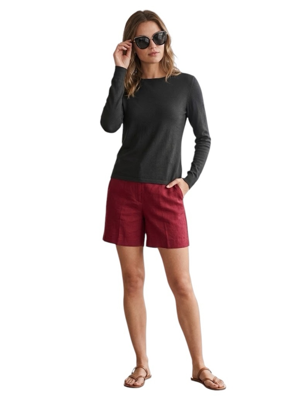 Anne Klein Black Crewneck Top Size P/P